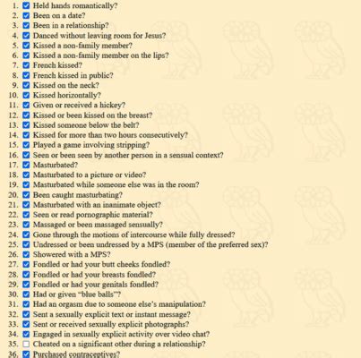 rice purity test 100 questions.